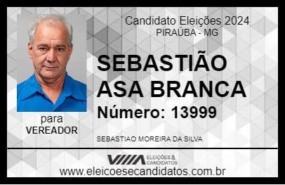 Candidato SEBASTIÃO ASA BRANCA 2024 - PIRAÚBA - Eleições