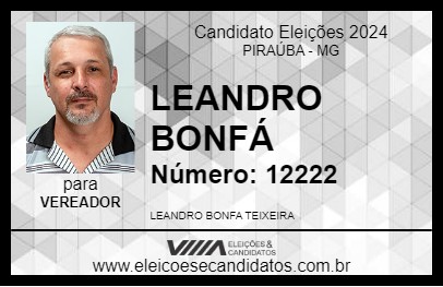 Candidato LEANDRO BONFÁ 2024 - PIRAÚBA - Eleições