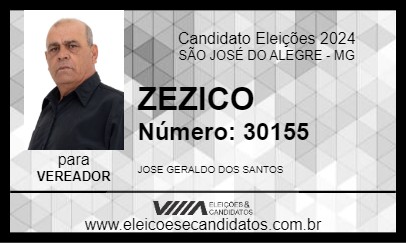 Candidato ZEZICO 2024 - SÃO JOSÉ DO ALEGRE - Eleições