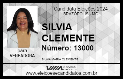 Candidato SILVIA CLEMENTE 2024 - BRAZÓPOLIS - Eleições