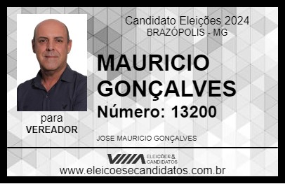 Candidato MAURICIO GONÇALVES 2024 - BRAZÓPOLIS - Eleições