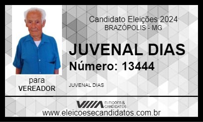 Candidato JUVENAL DIAS 2024 - BRAZÓPOLIS - Eleições