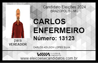 Candidato CARLOS ENFERMEIRO 2024 - BRAZÓPOLIS - Eleições