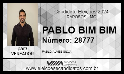 Candidato PABLO BIM BIM 2024 - RAPOSOS - Eleições