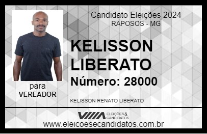 Candidato KELISSON LIBERATO 2024 - RAPOSOS - Eleições