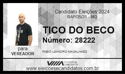 Candidato TICO DO BECO 2024 - RAPOSOS - Eleições