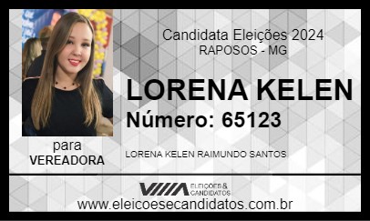 Candidato LORENA KELEN 2024 - RAPOSOS - Eleições