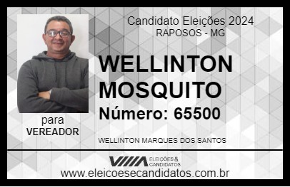 Candidato WELLINTON MOSQUITO 2024 - RAPOSOS - Eleições