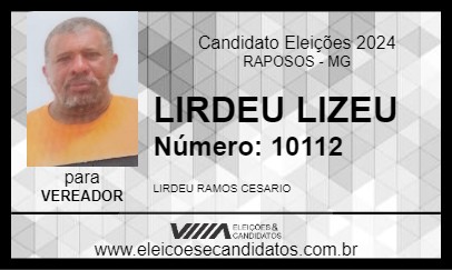 Candidato LIRDEU LIZEU 2024 - RAPOSOS - Eleições