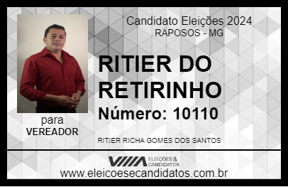 Candidato RITIER DO RETIRINHO 2024 - RAPOSOS - Eleições