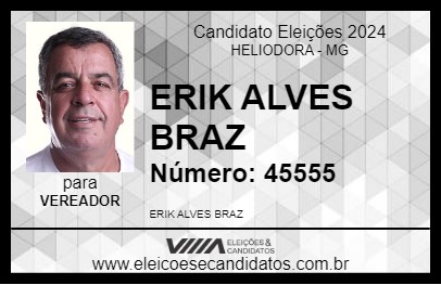 Candidato ERIK ALVES BRAZ 2024 - HELIODORA - Eleições