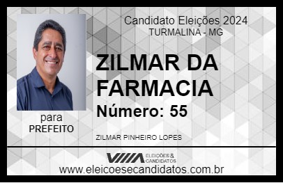 Candidato ZILMAR DA FARMACIA 2024 - TURMALINA - Eleições