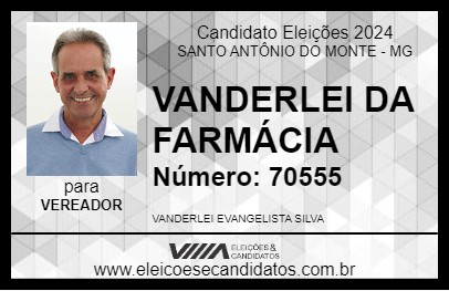 Candidato VANDERLEI DA FARMÁCIA 2024 - SANTO ANTÔNIO DO MONTE - Eleições