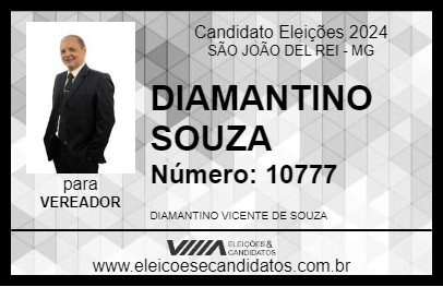 Candidato DIAMANTINO SOUZA 2024 - SÃO JOÃO DEL REI - Eleições