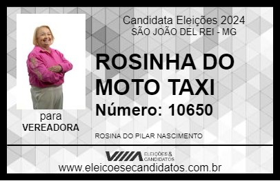 Candidato ROSINHA DO MOTO TAXI 2024 - SÃO JOÃO DEL REI - Eleições