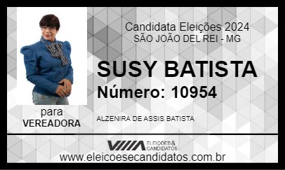 Candidato SUSY BATISTA 2024 - SÃO JOÃO DEL REI - Eleições