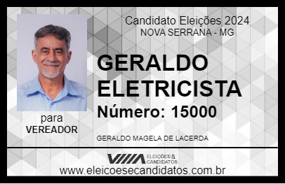 Candidato GERALDO ELETRICISTA 2024 - NOVA SERRANA - Eleições