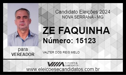 Candidato ZE FAQUINHA 2024 - NOVA SERRANA - Eleições