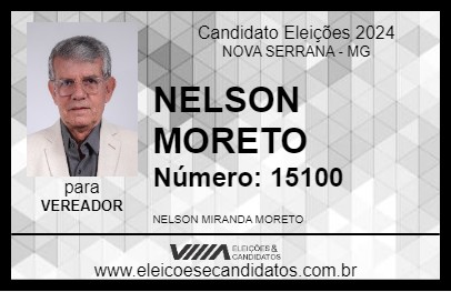 Candidato NELSON MORETO 2024 - NOVA SERRANA - Eleições