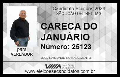 Candidato CARECA DO JANUÁRIO 2024 - SÃO JOÃO DEL REI - Eleições