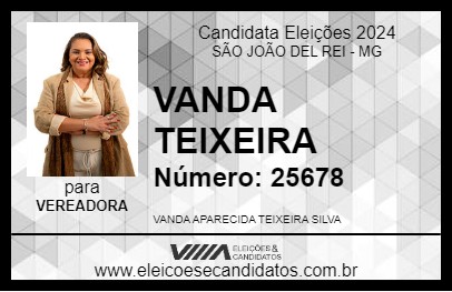 Candidato VANDA TEIXEIRA 2024 - SÃO JOÃO DEL REI - Eleições