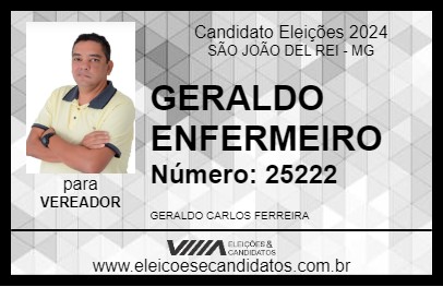 Candidato GERALDO ENFERMEIRO 2024 - SÃO JOÃO DEL REI - Eleições