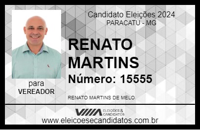 Candidato RENATO MARTINS 2024 - PARACATU - Eleições