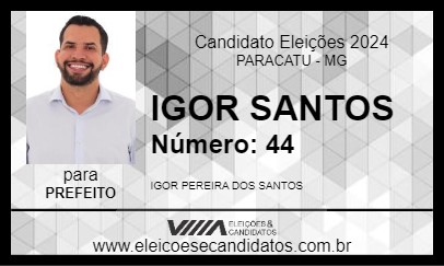 Candidato IGOR SANTOS 2024 - PARACATU - Eleições