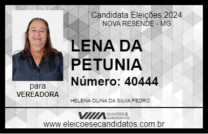 Candidato LENA DA PETUNIA 2024 - NOVA RESENDE - Eleições