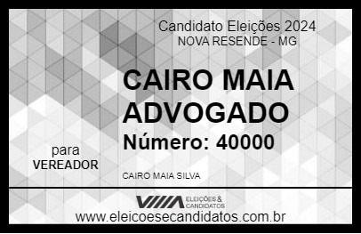 Candidato CAIRO MAIA ADVOGADO 2024 - NOVA RESENDE - Eleições