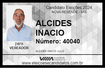 Candidato ALCIDES INACIO 2024 - NOVA RESENDE - Eleições