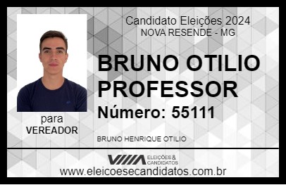 Candidato BRUNO OTILIO PROFESSOR 2024 - NOVA RESENDE - Eleições