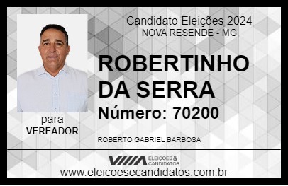 Candidato ROBERTINHO DA SERRA 2024 - NOVA RESENDE - Eleições