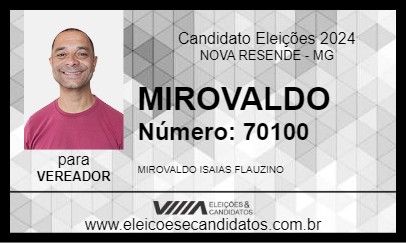 Candidato MIROVALDO 2024 - NOVA RESENDE - Eleições