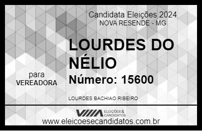 Candidato LOURDES DO NÉLIO 2024 - NOVA RESENDE - Eleições