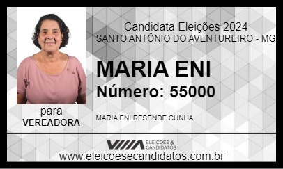 Candidato MARIA ENI 2024 - SANTO ANTÔNIO DO AVENTUREIRO - Eleições