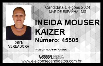 Candidato INEIDA MOUSER KAIZER 2024 - MAR DE ESPANHA - Eleições