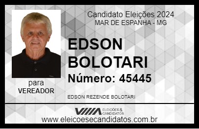 Candidato EDSON BOLOTARI 2024 - MAR DE ESPANHA - Eleições