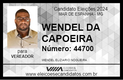 Candidato WENDEL DA CAPOEIRA 2024 - MAR DE ESPANHA - Eleições