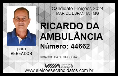 Candidato RICARDO DA AMBULÂNCIA 2024 - MAR DE ESPANHA - Eleições