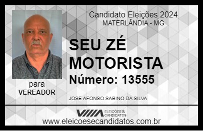 Candidato SEU ZÉ MOTORISTA 2024 - MATERLÂNDIA - Eleições