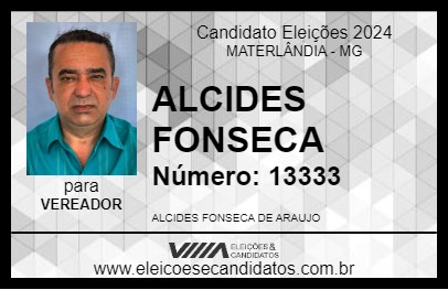 Candidato ALCIDES FONSECA 2024 - MATERLÂNDIA - Eleições