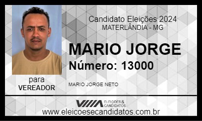 Candidato MARIO JORGE 2024 - MATERLÂNDIA - Eleições