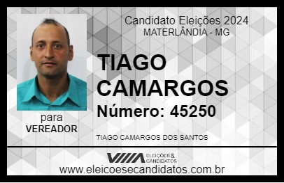 Candidato TIAGO CAMARGOS 2024 - MATERLÂNDIA - Eleições