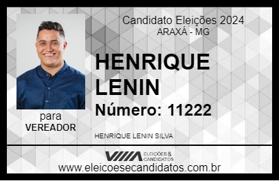 Candidato HENRIQUE LENIN 2024 - ARAXÁ - Eleições