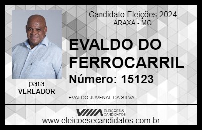 Candidato EVALDO DO FERROCARRIL 2024 - ARAXÁ - Eleições