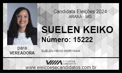 Candidato SUELEN KEIKO 2024 - ARAXÁ - Eleições