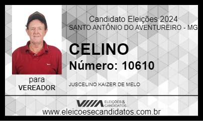 Candidato CELINO 2024 - SANTO ANTÔNIO DO AVENTUREIRO - Eleições