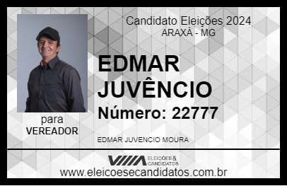 Candidato EDMAR JUVÊNCIO 2024 - ARAXÁ - Eleições