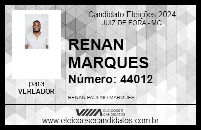 Candidato RENAN MARQUES 2024 - JUIZ DE FORA - Eleições